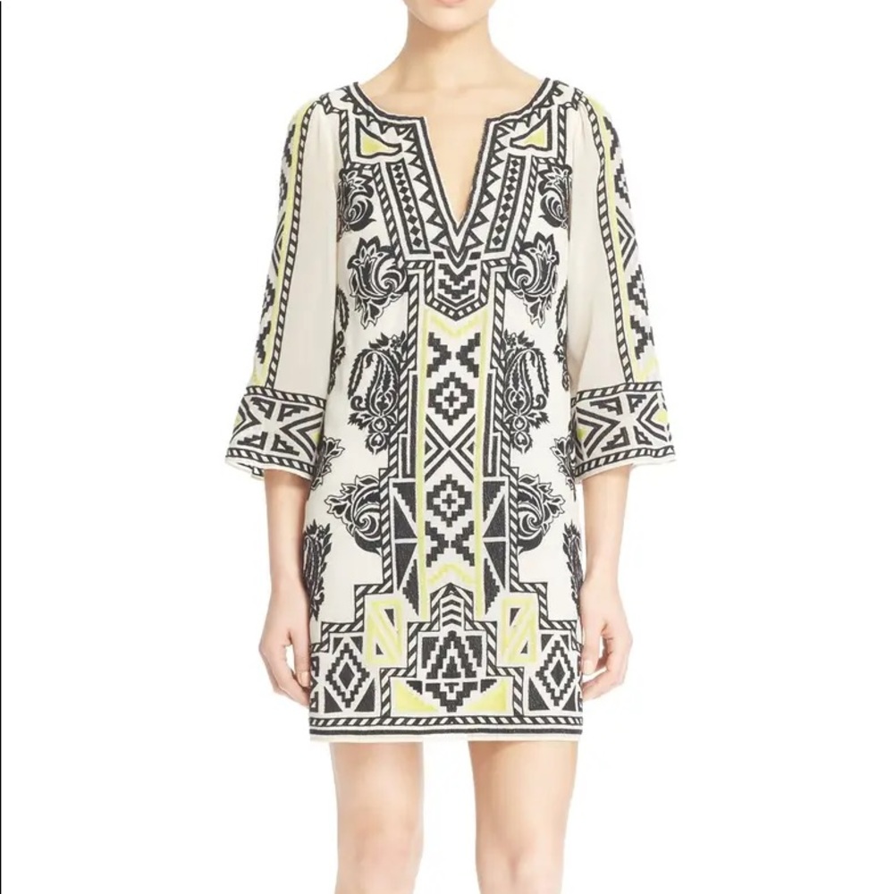 Alice + Olivia Lowell Embroidered Shift Dress